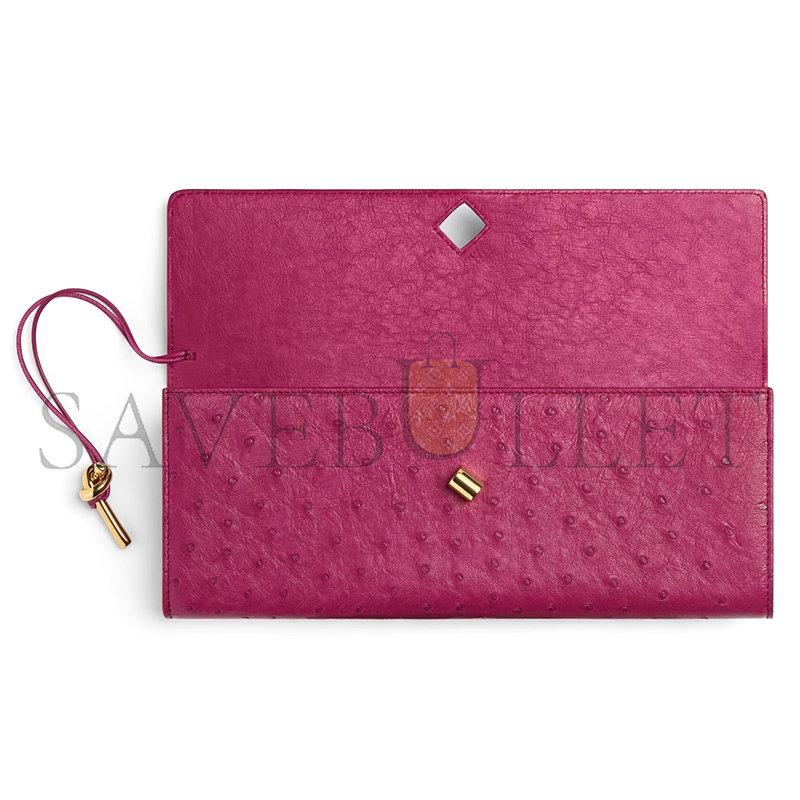 B0tt*ga Ven*ta ANDIAMO CLUTCH OSTRICH LEATHER 805241V3RQ35568 (31*13*3cm)